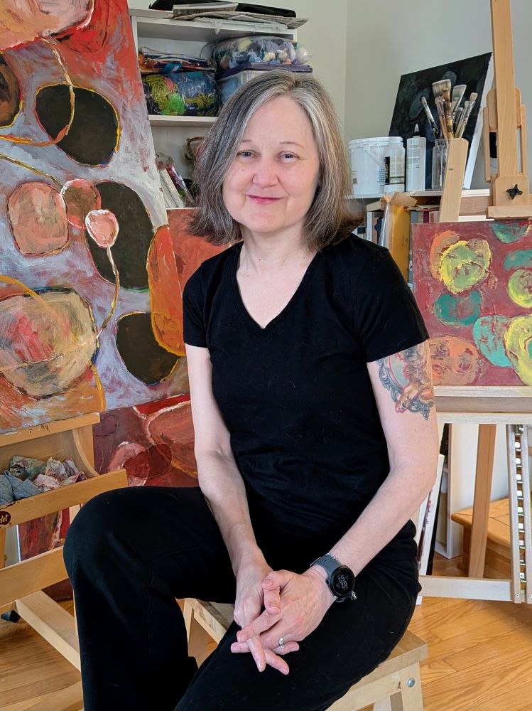 Lee Ann Thill in her home studio in NJ