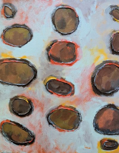 "Just Put Things Away", acrylic abstract painting by artist, Lee Ann Thill, 2026